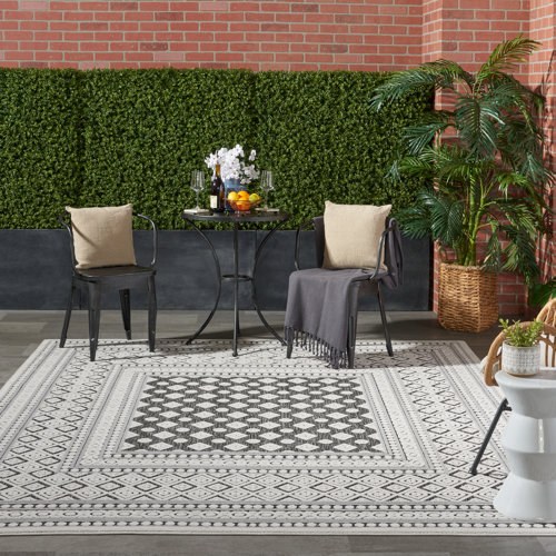 Sol 72 Outdoor™ Ady Gray/White Indoor/Outdoor Rug & Reviews Wayfair